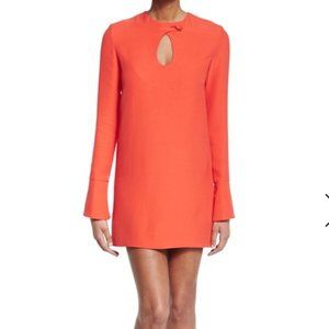 Derek Lam Cady Long Sleeve Shift Mini Dress Orange Mod Size 2